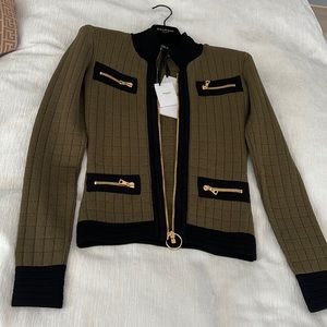 BALMAIN knit jacket army green size 34